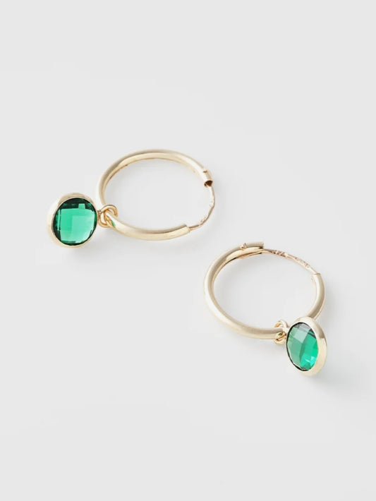 Orecchini Oréclat in oro 9ct con pendente verde – Eleganza raffinata