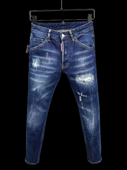 Jeans Dsquared2 uomo regular fit blu strappati – denim effetto vintage