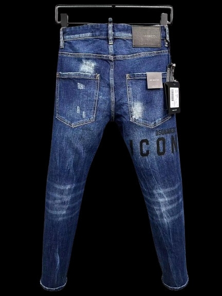 Jeans Dsquared2 uomo regular fit blu strappati – denim effetto vintage