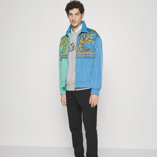Giacca Versace Jeans Couture Baroque Azzurra Unisex – Giacca Leggera di Lusso