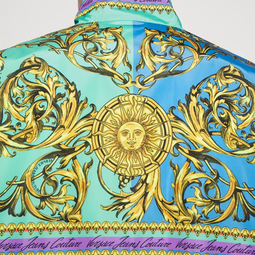 Giacca Versace Jeans Couture Baroque Azzurra Unisex – Giacca Leggera di Lusso