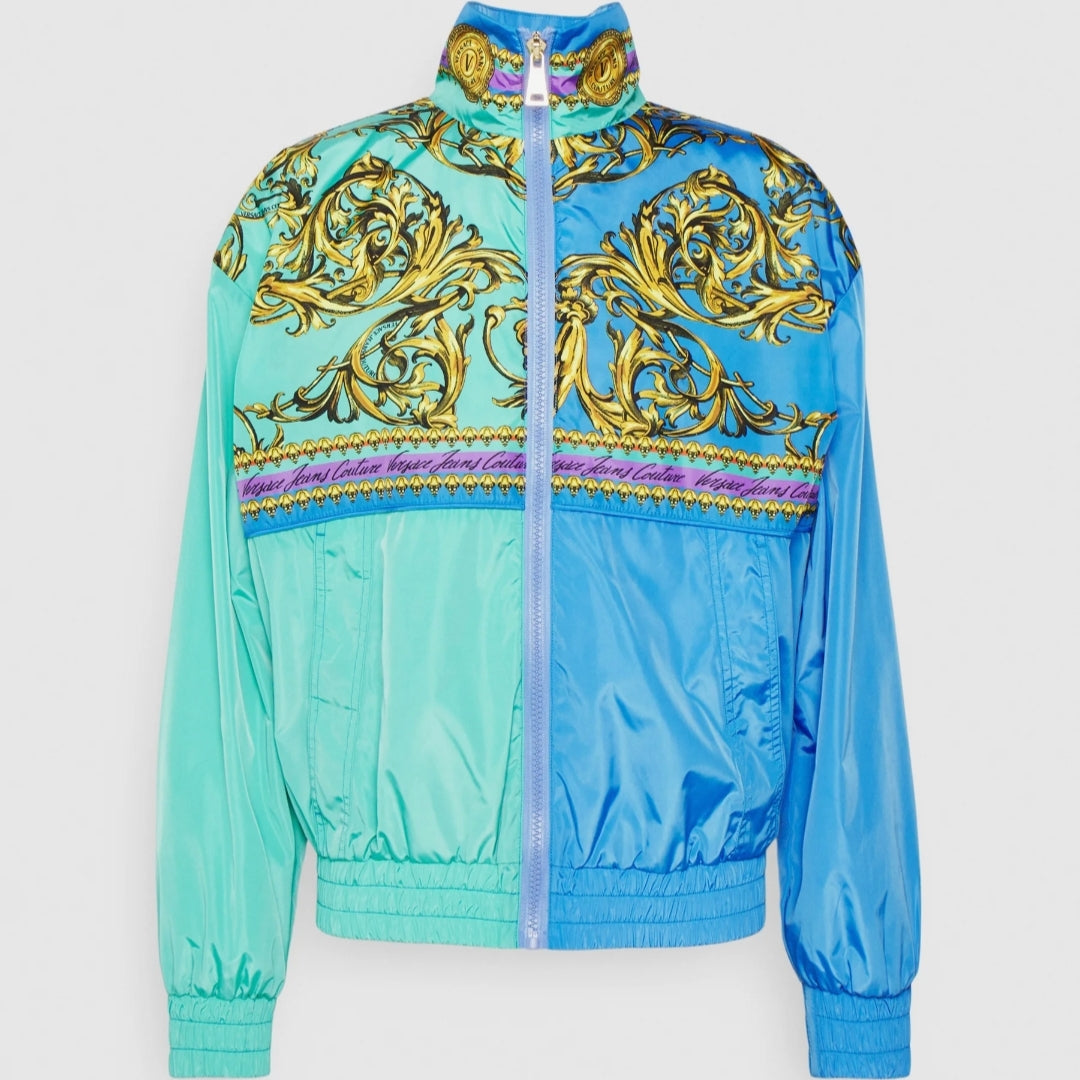 Giacca Versace Jeans Couture Baroque Azzurra Unisex – Giacca Leggera di Lusso