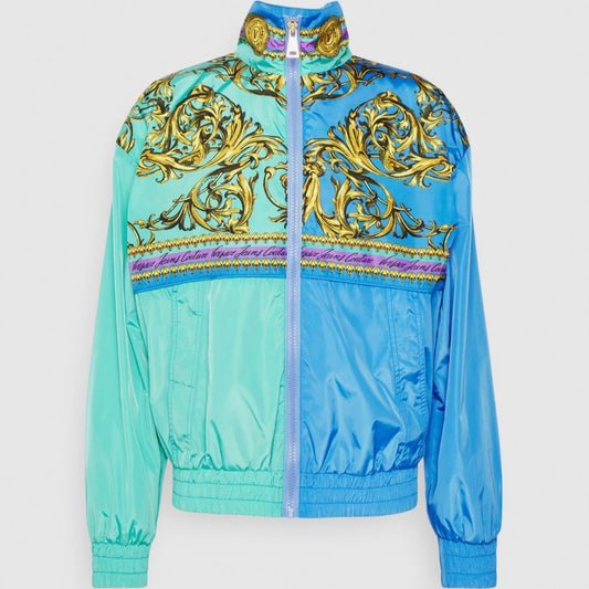 Giacca Versace Jeans Couture Baroque Azzurra Unisex – Giacca Leggera di Lusso