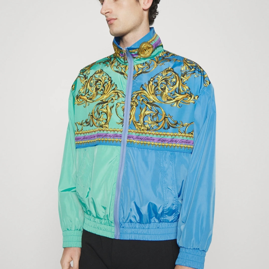 Giacca Versace Jeans Couture Baroque Azzurra Unisex – Giacca Leggera di Lusso
