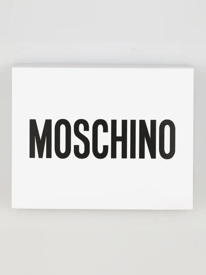 Set Cappello e Sciarpa Moschino Uomo Donna Logo Grande - Invernale, Nero/Rosso o Grigio/Bordeaux