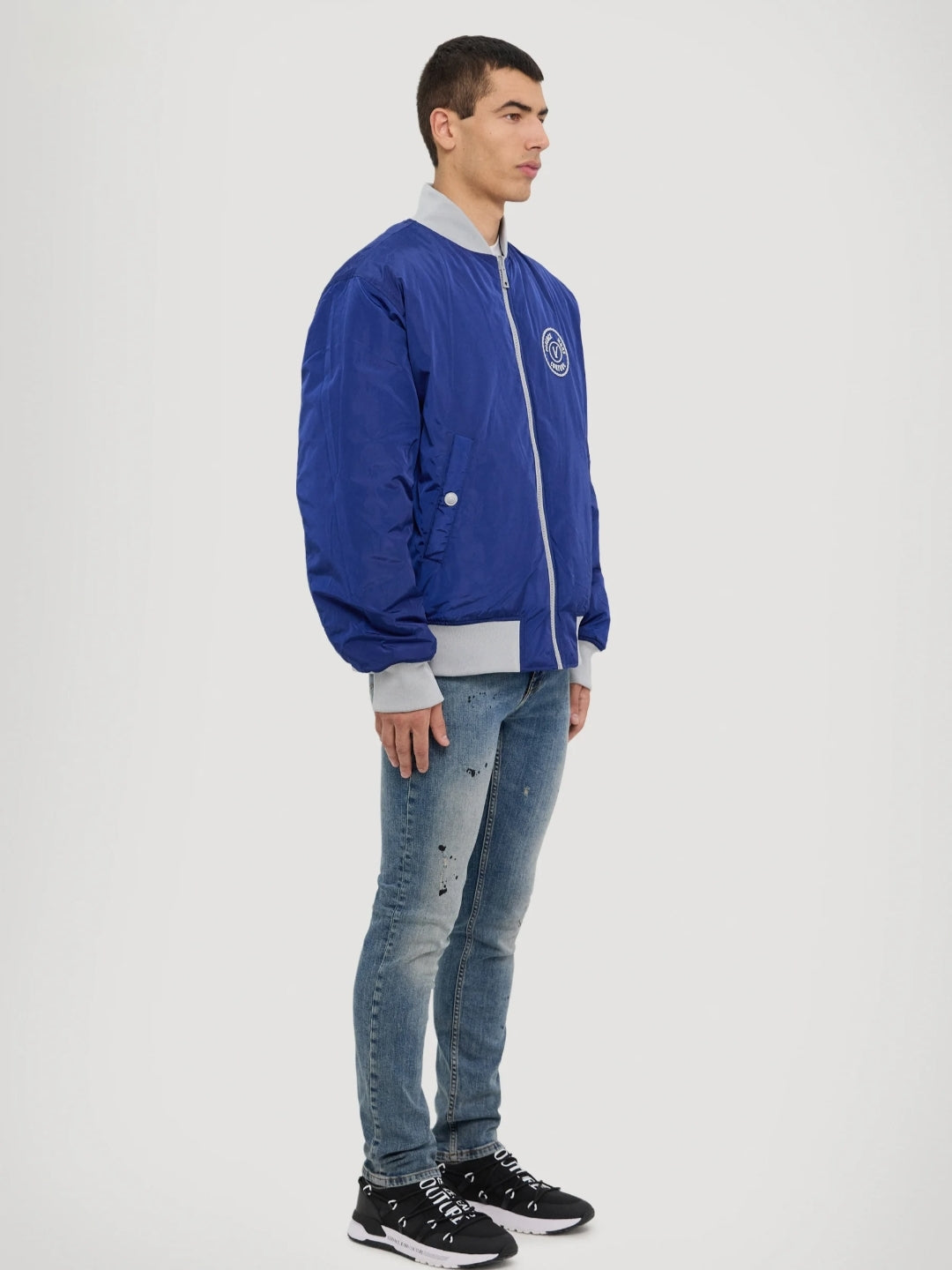 Versace Jeans Couture Reversible Chromo – Giacca invernale uomo blu reale trapuntata