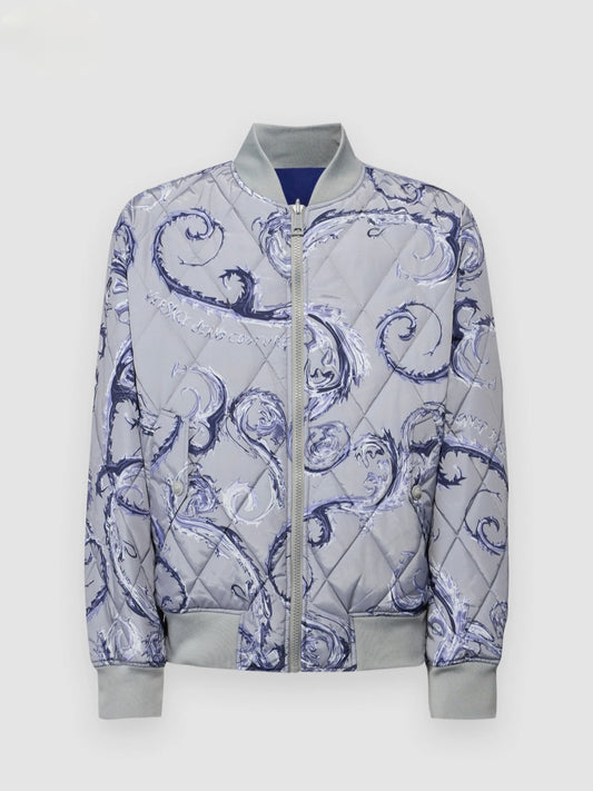 Versace Jeans Couture Reversible Chromo – Giacca invernale uomo blu reale trapuntata