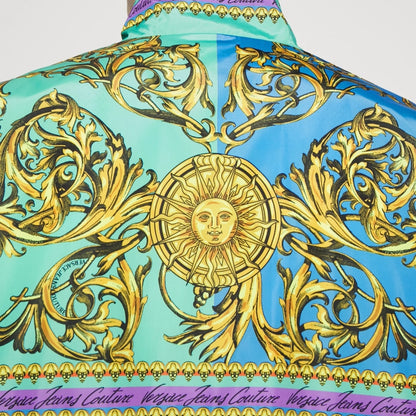 Giacca Versace Jeans Couture Baroque Azzurra Unisex – Giacca Leggera di Lusso